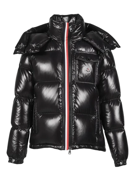 Мужская пуховая куртка Moncler с капюшоном, черная