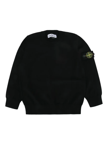 Свитер с компасным мотивом Stone Island Junior black