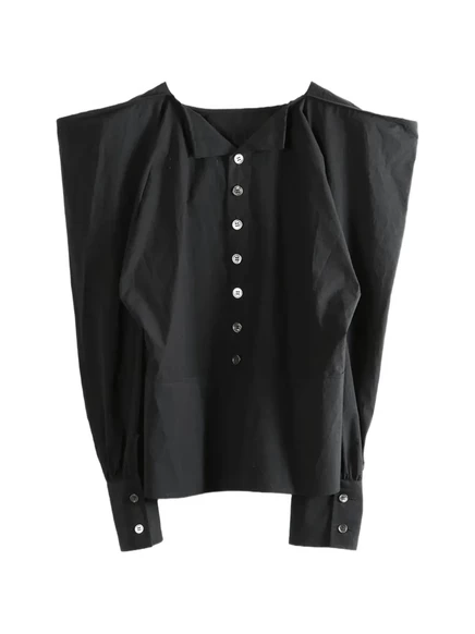 Женская рубашка Comme des Garons TAO с вышивкой на воротнике, черная