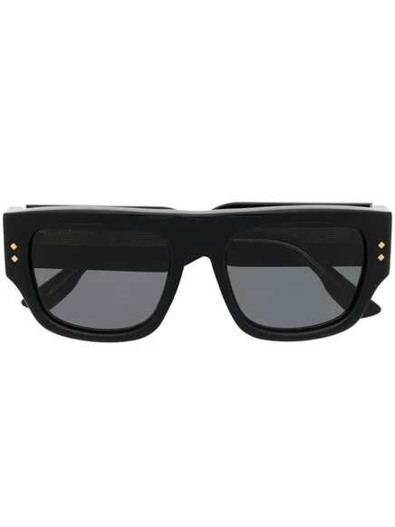 Солнцезащитные очки Gucci Eyewear квадратные с заклепками, черные