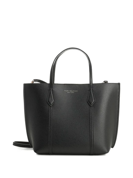 Маленькая кожаная сумка Tory Burch из гальки Perry black