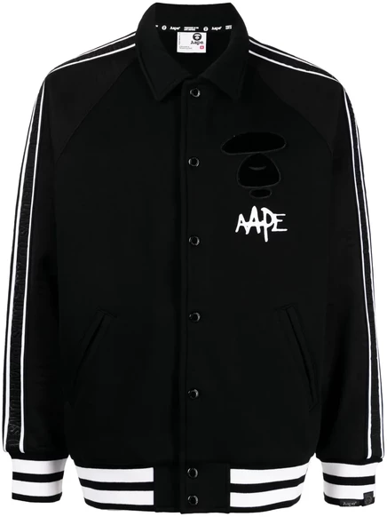 Мужской бомбер AAPE by A Bathing Ape в полоску, черный