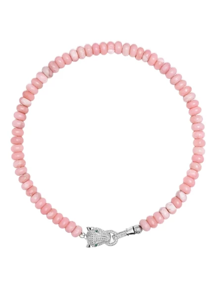 Женский чокер Nialaya Jewelry Panther с опалом, розовый