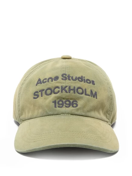 Унисекс бейсболка Acne Studios с логотипом, оливковая