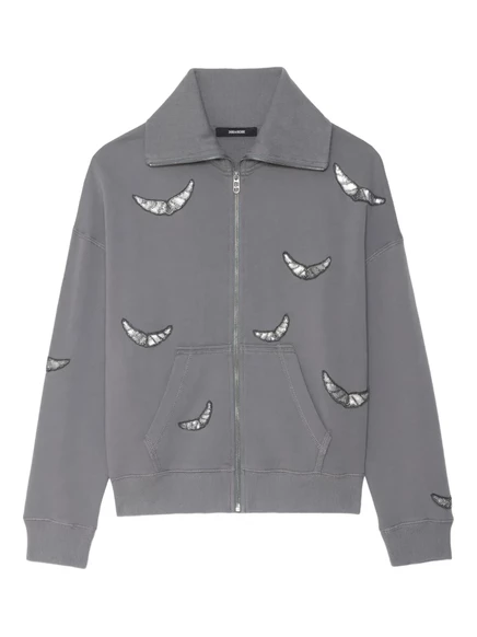 Толстовка Zadig&Voltaire, украшенная Милли, на молнии grey