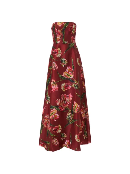 Женское платье Carolina Herrera без бретелей, красное