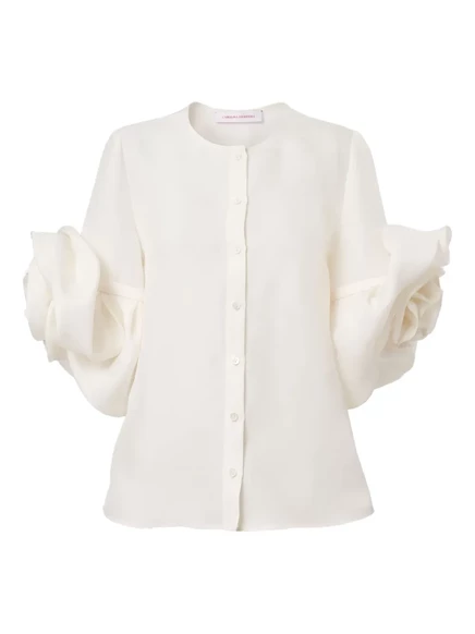 Блузка Carolina Herrera rosette gazar white