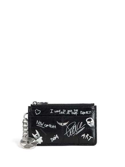 Женский кардхолдер Zadig & Voltaire Sunny лакированная кожа, черный