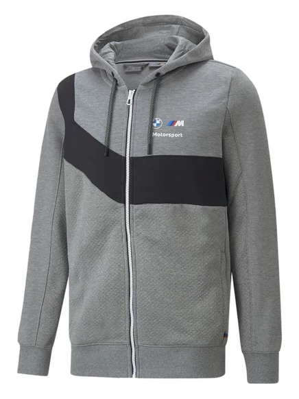 Мужское худи Puma x BMW Motorsport на молнии, серое