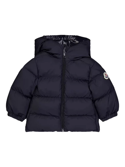 Пуховик Moncler Enfant с капюшоном blue