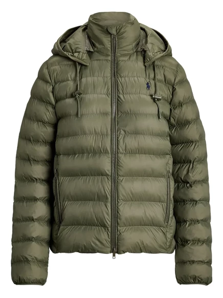 Женский пуховик Polo Ralph Lauren с капюшоном, оливковый