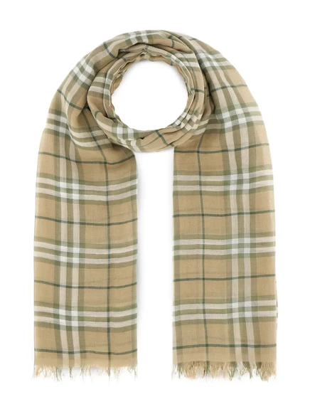 Шарф Burberry в клетку, бежевый