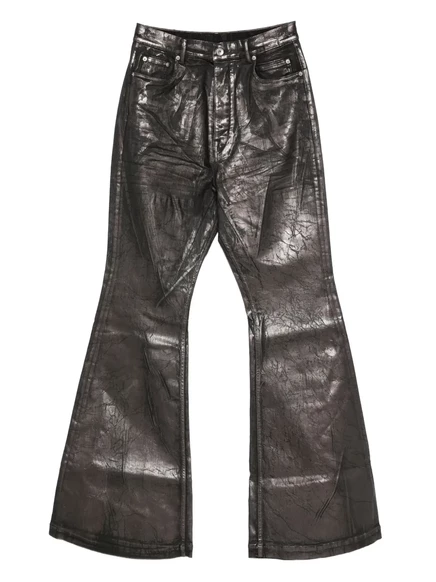 Мужские расклешенные джинсы RICK OWENS DRKSHDW с металликом, коричневые
