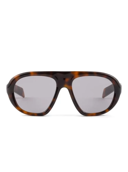 Солнцезащитные очки в пилотской оправе в черепаховом панцире Prada Eyewear brown
