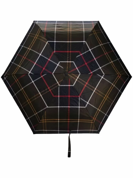 Зонт складной Barbour тартановый, зеленый