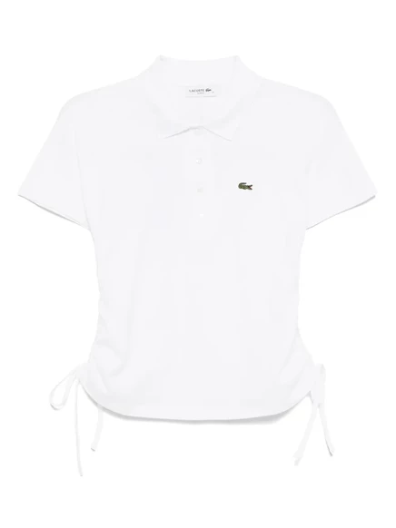 Женское поло Lacoste пике с регулировкой, белое