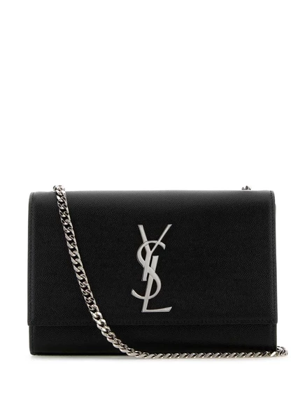 Маленькая кожаная сумка через плечо Kate от Saint Laurent black