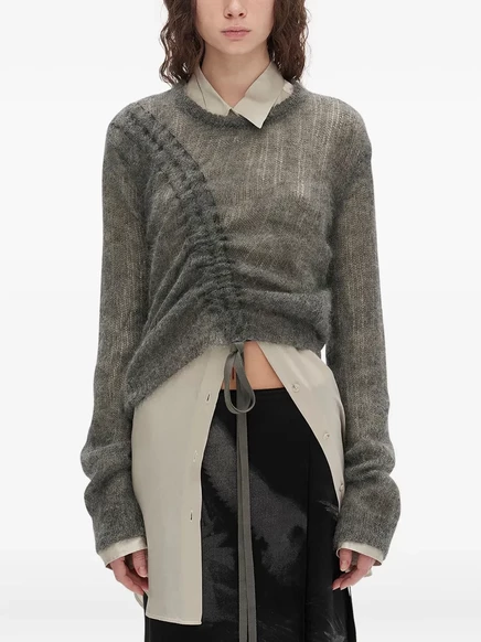 Женский свитер Ann Demeulemeester асимметричный, серый