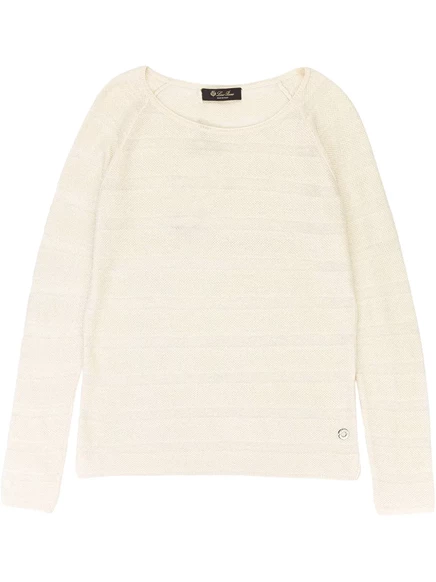 Кашемировый свитер Loro Piana с круглым вырезом горловины white
