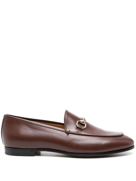 Женские лоферы Gucci Jordaan кожаные, коричневые