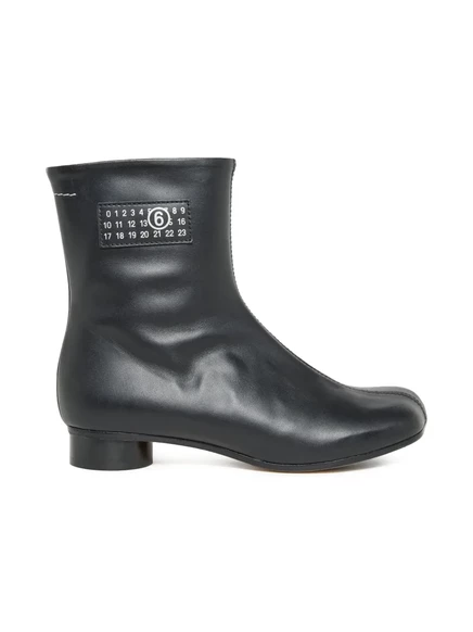 Ботинки для девочек MM6 Maison Margiela Kids из телячьей кожи, черные