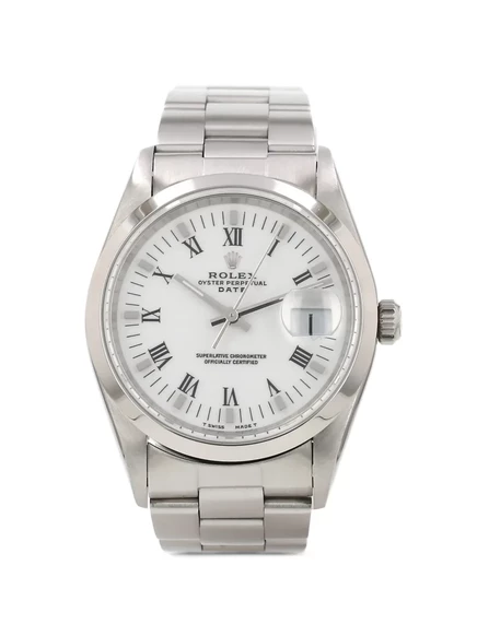 Унисекс часы Rolex Oyster Perpetual Date 34 мм, белые