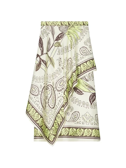 Юбка с запахом из шелкового шарфа Tory Burch