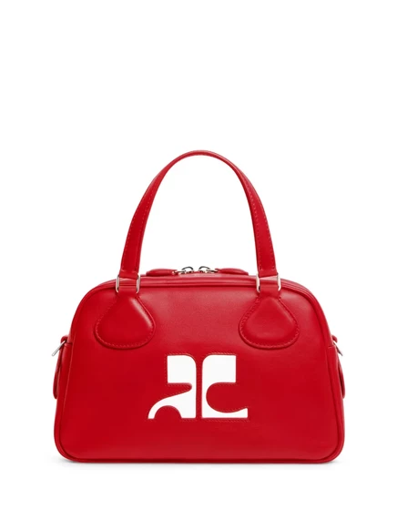 Кожаная сумка Courrèges Reedition, красно-белая