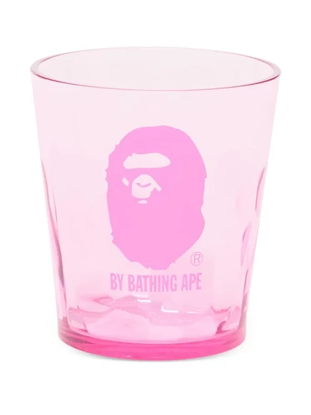 Стакан A Bathing Ape с логотипом Ape Head, розовый