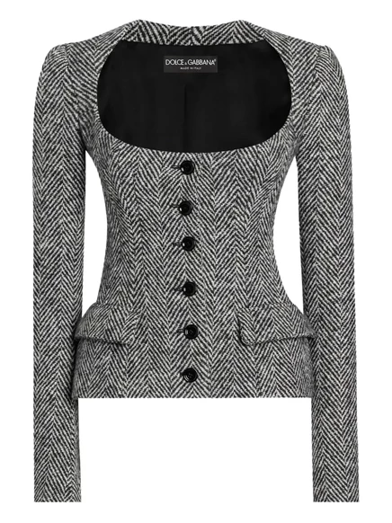 Жакет в елочку от Dolce & Gabbana grey