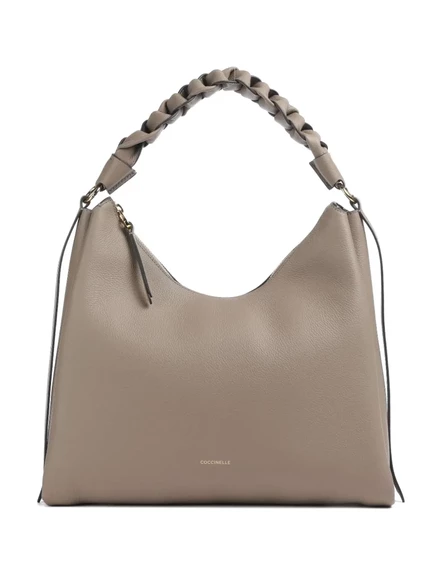 Сумка через плечо Coccinelle medium Boheme с плетеной ручкой brown