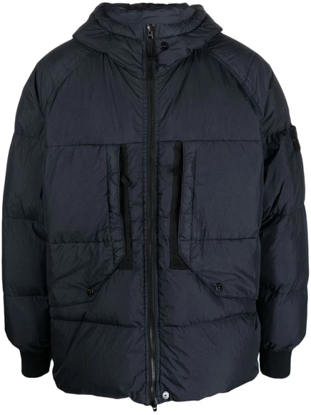 Пуховик с нашивкой Stone Island Compass-patch blue