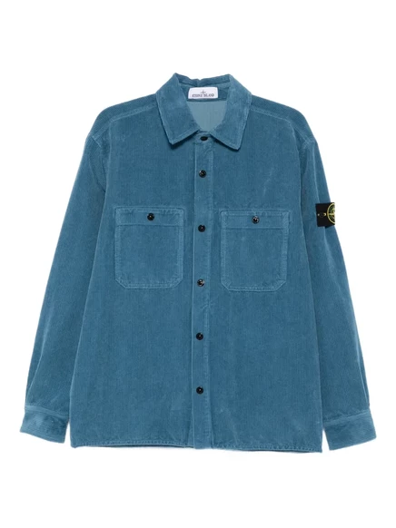 Куртка-рубашка из вельвета Stone Island blue