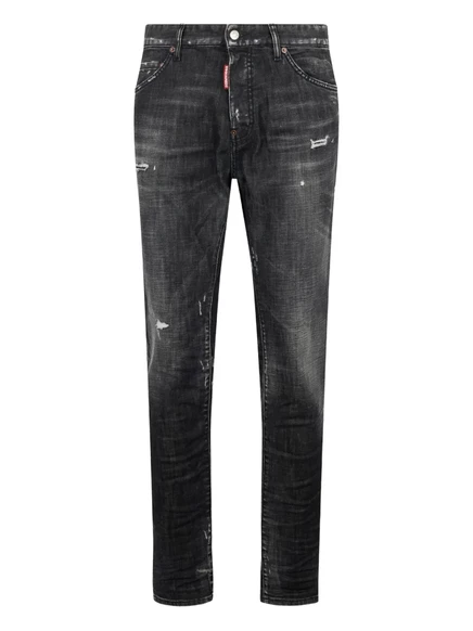 Мужские джинсы DSQUARED2 прямые пятикарманные, черные