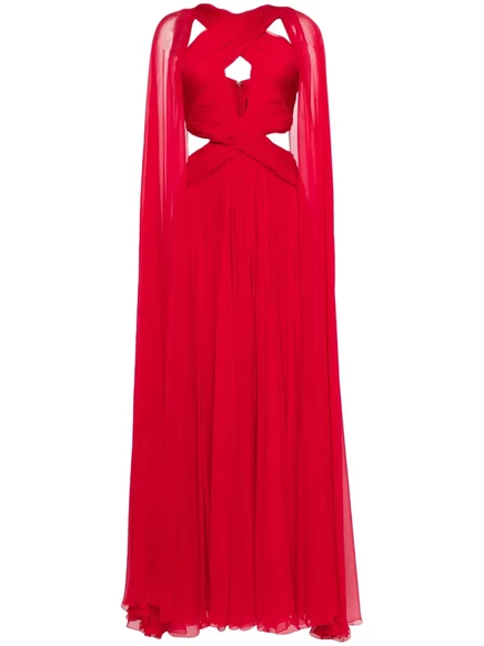 Женское вечернее платье Zuhair Murad шифоновое, красное