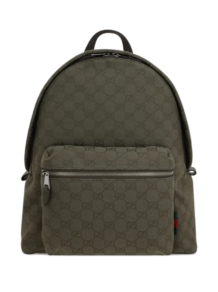 Мужской рюкзак Gucci Medium GG холщовый, зеленый