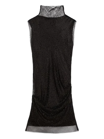Мини-платье с высоким вырезом, украшенное кристаллами Sportmax black