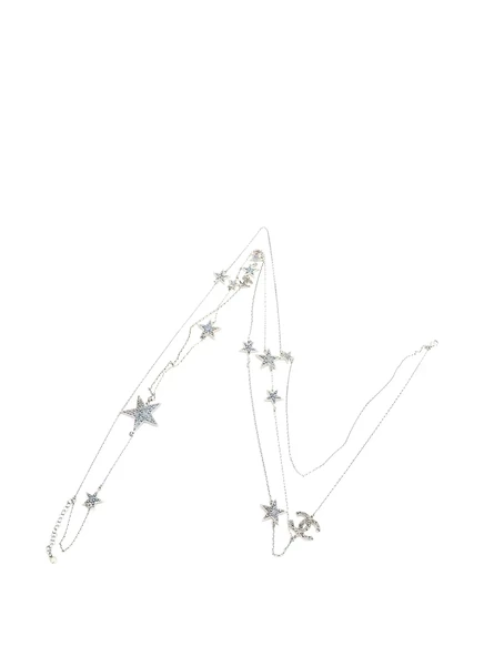 Серебряное колье coco mark star, бывшее в употреблении у CHANEL в 1986 году