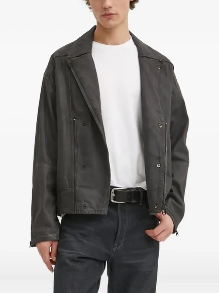 Мужская байкерская куртка G-Star Raw асимметричная, черная