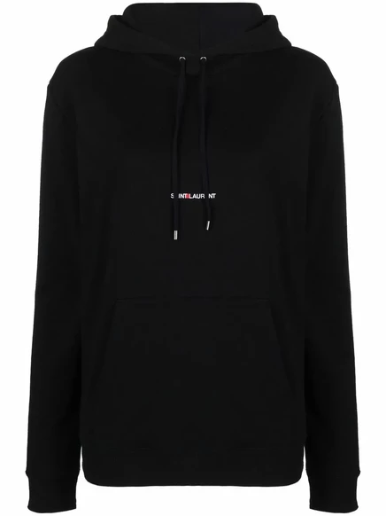 Толстовка с капюшоном с логотипом Saint Laurent black