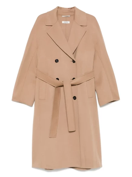 Женское двубортное пальто S. Max Mara, бежевое