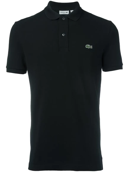 Мужское поло Lacoste с логотипом, черное