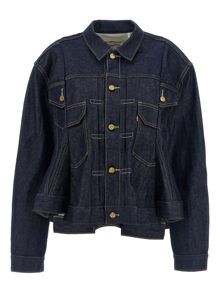 Женская джинсовая куртка Sacai x Levi's, синяя
