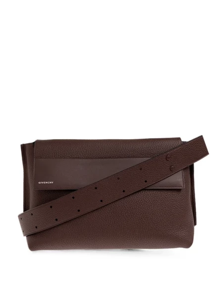 Мужская сумка Givenchy Fold из зернистой кожи, коричневая