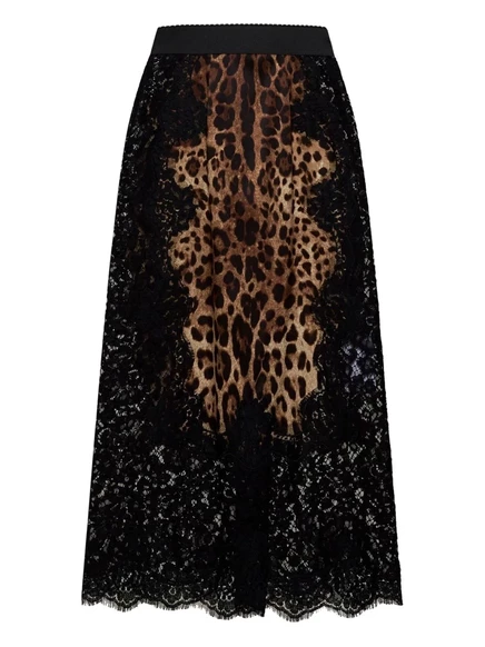 Женская юбка Dolce & Gabbana леопардовая, коричневая