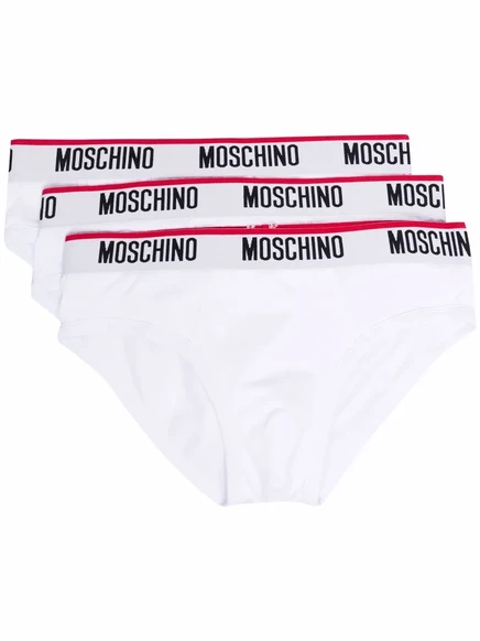 Мужские трусы-брифы Moschino, 3 шт., бело-красно-черные