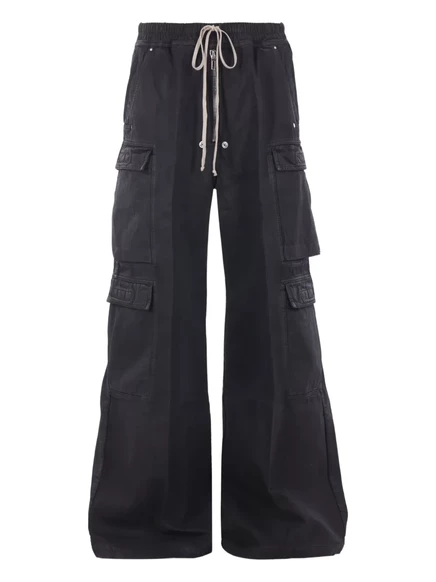 Широкие брюки-карго Rick Owens DRKSHDW на завязках black