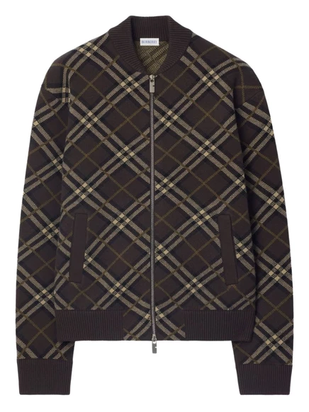 Мужской бомбер Burberry в клетку, коричневый