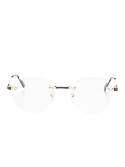 Очки Cartier Eyewear, без оправы, золотистые