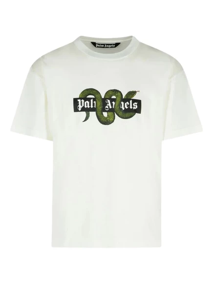 Футболка с логотипом Palm Angels snake box white